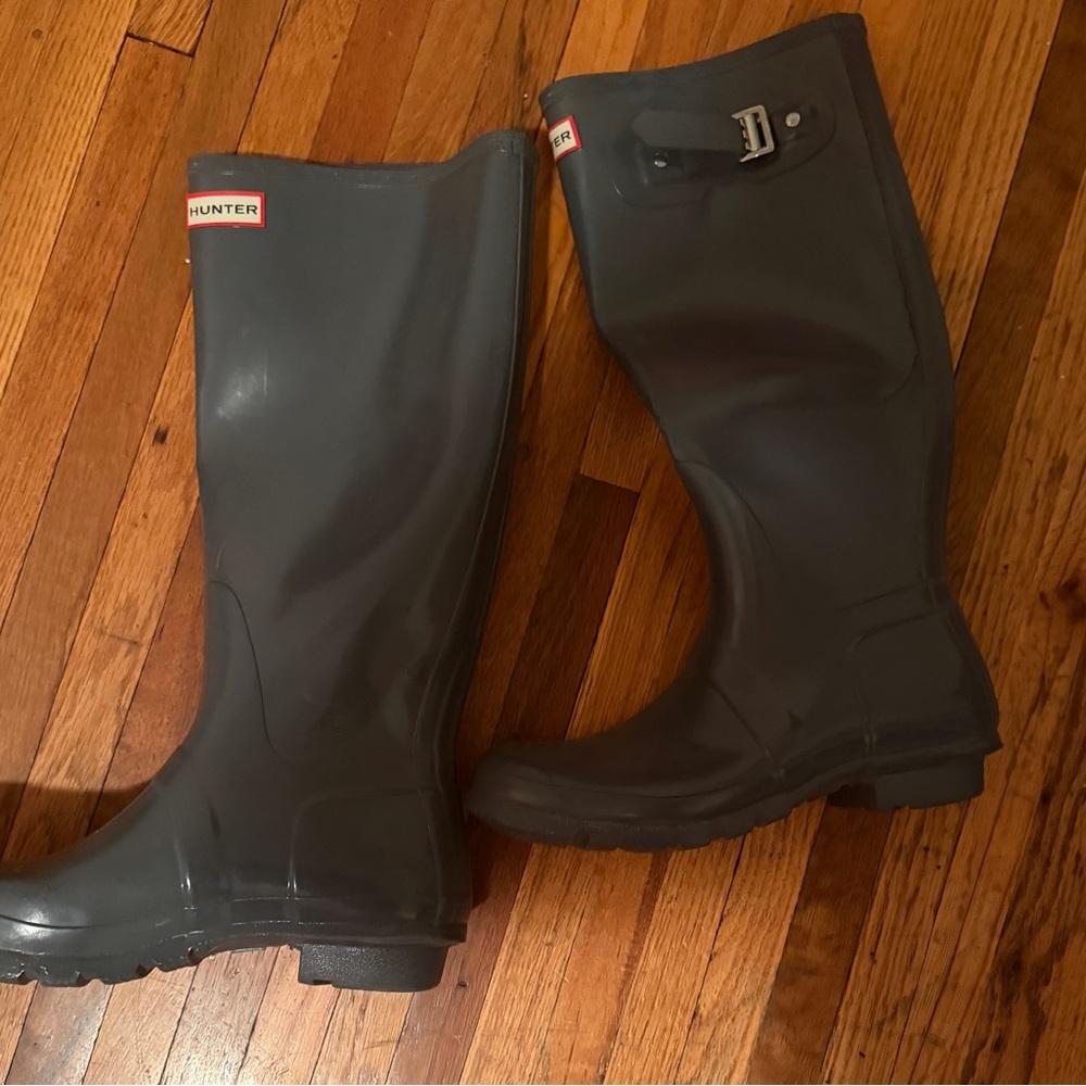 Hunter Dark Gray Tall Boots